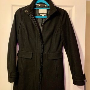 Banana Republic wool coat with ruffle detail